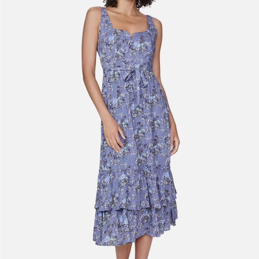 PAIGE
Michelada Floral Sweetheart Midi Dress with Belted Waist